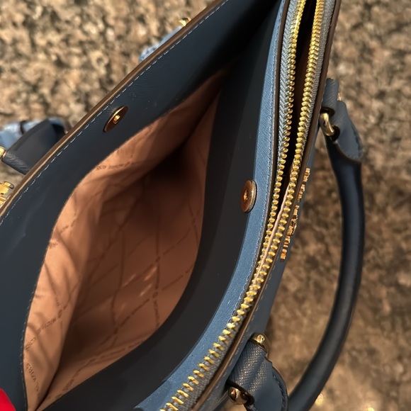 Michael Kors Blue large dome satchel Handbag NWT - Picture 6 of 17